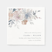 Serviette En Papier Elégant Chic Blush Aquarelle Floral Mariage (Devant)