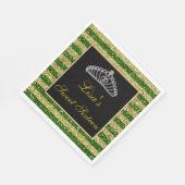 Serviette En Papier Elégant Chic Green Gold Parties scintillant Tiara  (Coin)