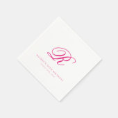 Serviette En Papier Élégant Chic initial rose chaud serviettes d'anniv (Coin)