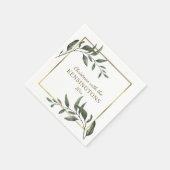 Serviette En Papier Élégant Chic Noël Gold Foil Verdure (Coin)