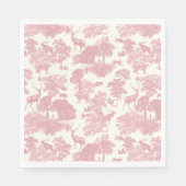 Serviette En Papier Elégant Chic Rose Toile Cerf Boodland (Devant)