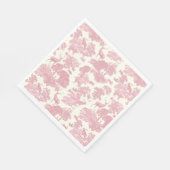 Serviette En Papier Elégant Chic Rose Toile Cerf Boodland (Coin)
