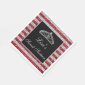 Serviette En Papier Elégant Chic Rouge Parties scintillant Argent Tiar (Coin)