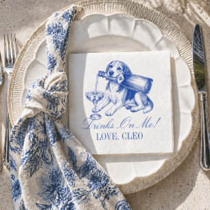 Serviette En Papier Élégant Chinois Beagle Champagne Mariage