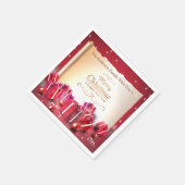 Serviette En Papier Elegant Christmas Gift Boxes Red Silver Holiday (Coin)