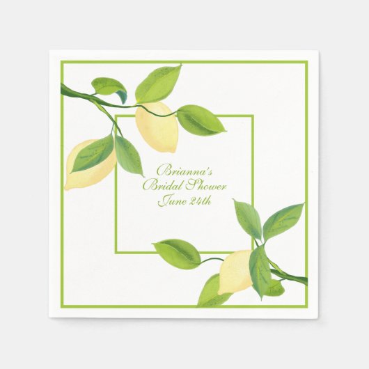 Serviette En Papier Élégant citron thème papier Napkin (Devant)