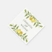 Serviette En Papier Elégant citrons Aquarelle Mariage (Coin)