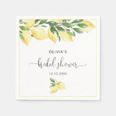 Serviette En Papier Élégant citrons Fêtes des mariées vertes serviette (Devant)