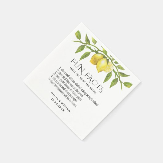 Serviette En Papier Élégant citrons verdure Fun Faits Mariage (Coin)
