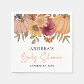 Serviette En Papier Élégant Citrouille Automne Automne Baby shower Fle (Devant)