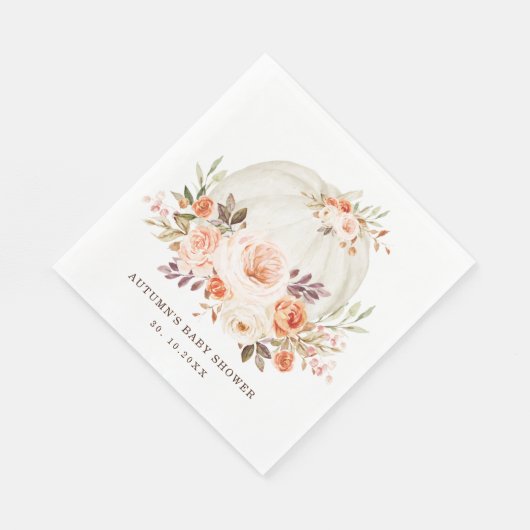 Serviette En Papier Elégant Citrouille automne Baby shower  Anniversai (Coin)