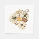 Serviette En Papier Élégant Citrouille blanc automne (Devant)