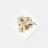 Serviette En Papier Élégant Citrouille blanc automne (Coin)