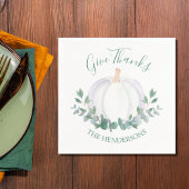 Serviette En Papier Elégant Citrouille blanc Thanksgiving