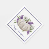 Serviette En Papier Élégant Citrouille blanc Thanksgiving Papier Napki (Coin)