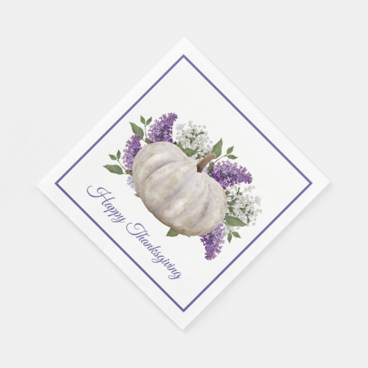 Serviette En Papier Élégant Citrouille blanc Thanksgiving Papier Napki (Coin)