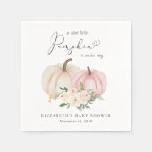Serviette En Papier Elégant Citrouille Floral Baby Girl Douche (Devant)