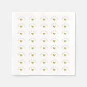 Serviette En Papier élégant, clair et simple monogramme d'amour, blanc (Devant)