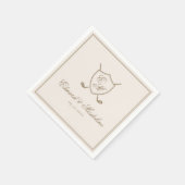 Serviette En Papier Élégant Classic Crest Monogram Mariage de golf (Coin)