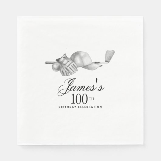 Serviette En Papier Elégant Classic Golf 100e Anniversaire Fête Person (Devant)