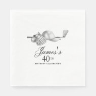 Serviette En Papier Elégant Classic Golf 40th Birthday Party Custom