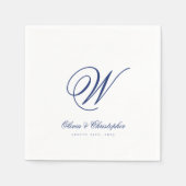 Serviette En Papier Elegant Classic Nom Mariage initial (Devant)