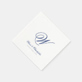 Serviette En Papier Elegant Classic Nom Mariage initial (Coin)