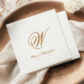 Serviette En Papier Elegant Classic Nom Mariage initial