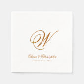 Serviette En Papier Elegant Classic Nom Mariage initial (Devant)