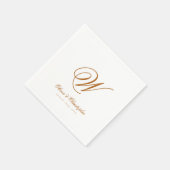 Serviette En Papier Elegant Classic Nom Mariage initial (Coin)