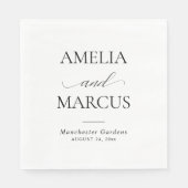 Serviette En Papier Elegant Classic Script Calligraphy Wedding (Devant)