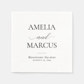 Serviette En Papier Elegant Classic Script Calligraphy Wedding (Devant)