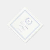 Serviette En Papier Élégant classique Bleu clair Boho Monogram Mariage (Coin)
