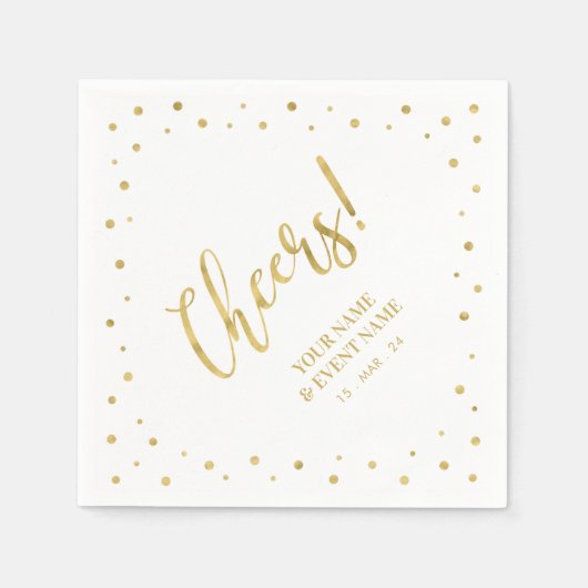 Serviette En Papier Élégant Classique Doré Fête Toutes les Occasions (Devant)