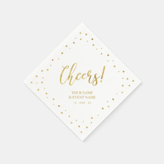 Serviette En Papier Élégant Classique Doré Fête Toutes les Occasions (Coin)