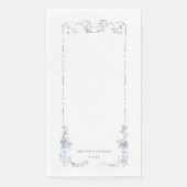 Serviette En Papier Élégant classique Dusty Bleu Français Floral (Devant)