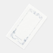 Serviette En Papier Élégant classique Dusty Bleu Français Floral (Coin)
