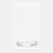 Serviette En Papier Élégant classique Dusty Bleu Français Floral (Devant)