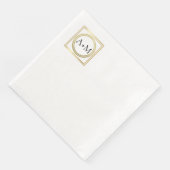 Serviette En Papier Élégant classique moderne Mariage Monogramme (Coin)
