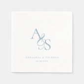 Serviette En Papier Élégant, Classique, Monogramme, Mariage (Devant)