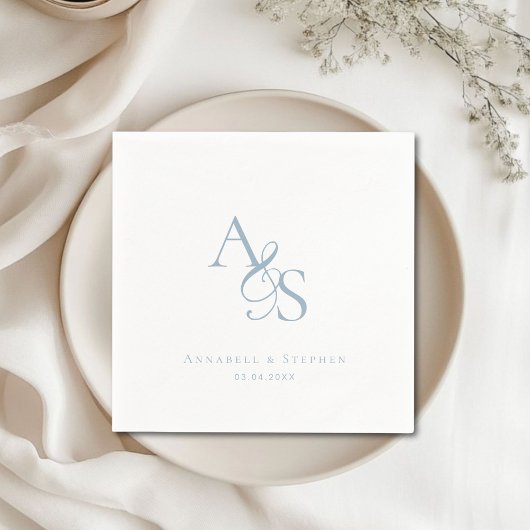 Serviette En Papier Élégant, Classique, Monogramme, Mariage