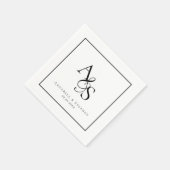 Serviette En Papier Élégant, Classique, Monogramme, Mariage (Coin)