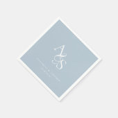 Serviette En Papier Élégant, Classique, Monogramme, Mariage Bleu Poudr (Coin)