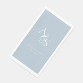 Serviette En Papier Élégant, Classique, Monogramme, Mariage Bleu Poudr (Coin)