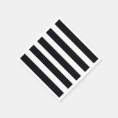 Serviette En Papier Élégant Classique Rayé Noir et Blanc Chic Moderne (Coin)
