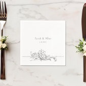 Serviette En Papier Élégant classique Rococo Floral