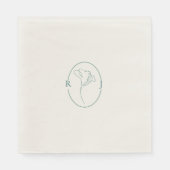 Serviette En Papier Elegant Classy Emeral Monogram Wedding Napkins (Devant)