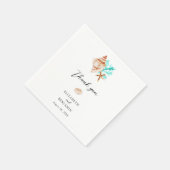 Serviette En Papier Elegant Coastal Seashell Minimal Beach Wedding (Coin)