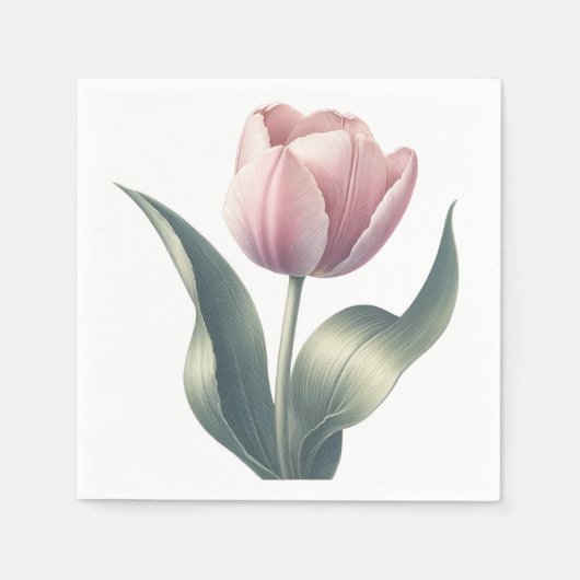 Serviette En Papier Elégant Cocktail d'aquarelle rose Tulip (Devant)