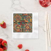 Serviette En Papier Elégant cocktail festif Turquoise "Aztec Dream" Na (En situation)